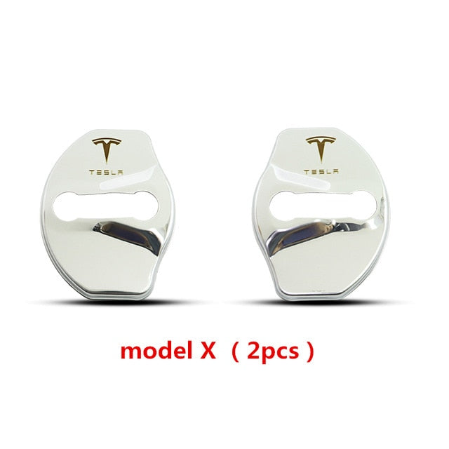 3D Car Door Lock Buckle cover Car stickers Chrome Looking For Tesla Model 3 and Model X